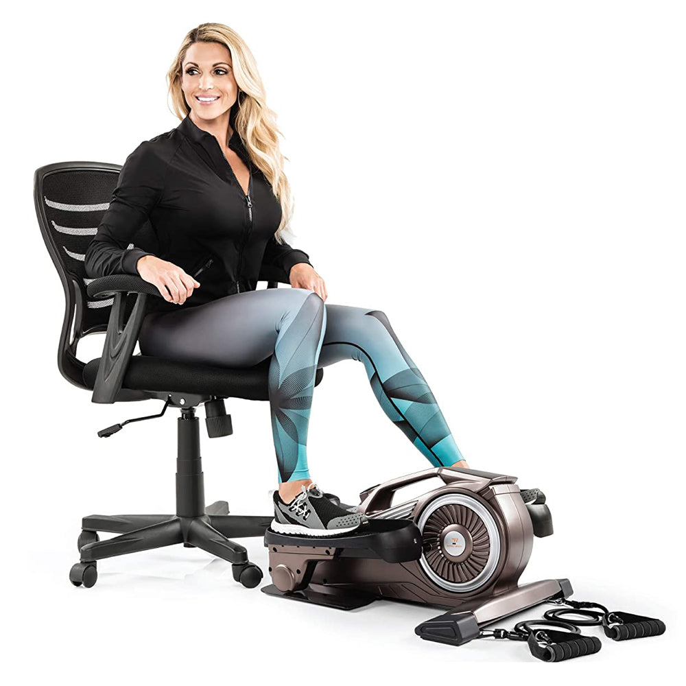 Marcy Bionic Body Home Gym Compact Elliptical Trainer with Resistance Tubes