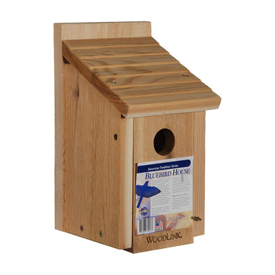 Woodlink BB1 Wooden Natural Inland Cedar Wood Bluebird Bird House Box (2 Pack)