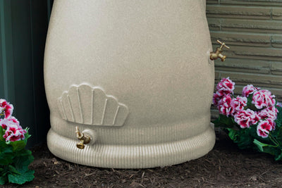 Good Ideas  50 Gallon Rain Water Saver Wizard Barrel Urn, Sandstone (Open Box) - VMInnovations