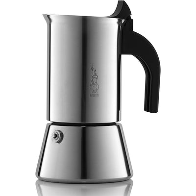 Bialetti Induction Stove 4 Cup Espresso Coffee Maker, Stainless Steel (Open Box)