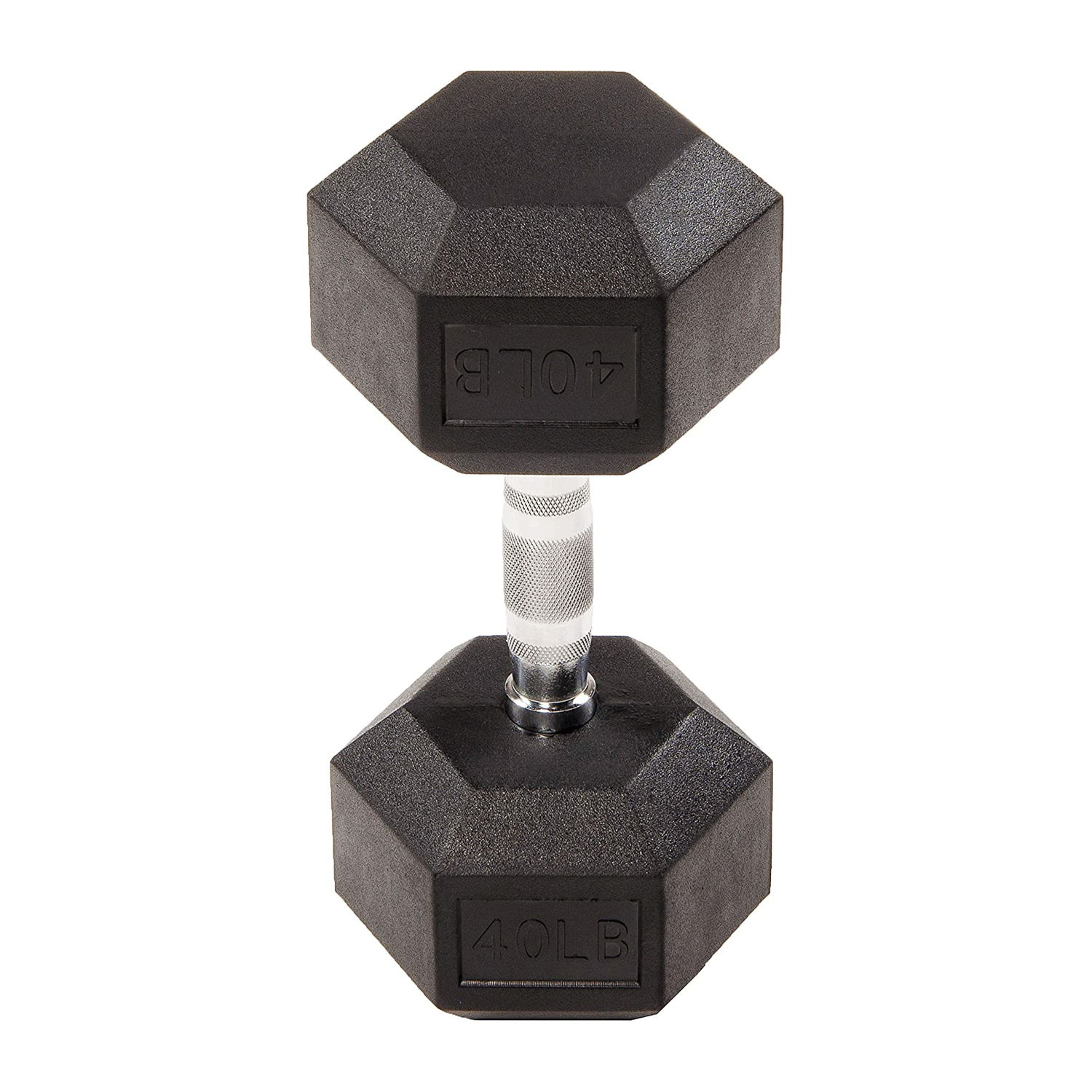 Sporzon! Rubber Encased Hexagon 40LB Single Metal Handheld Dumbbell Weight(Used) - VMInnovations
