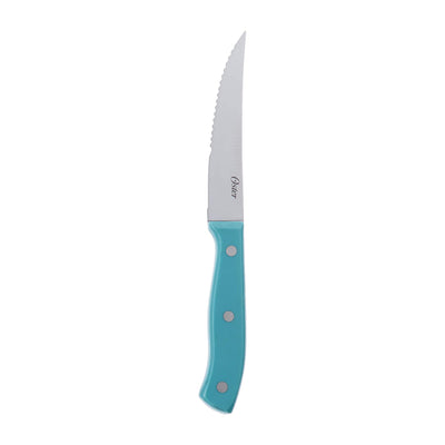 Oster Evansville 14 Piece Stainless Steel Kitchen Knife Cutlery Set, Turquoise