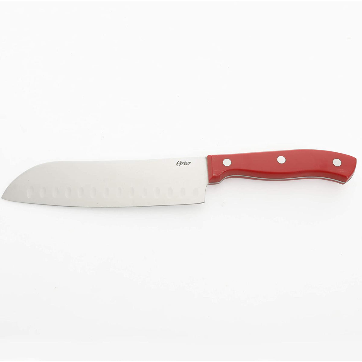 Oster Evansville 14 Piece Stainless Steel Knife Cutlery Set, Red/Wood (Open Box)