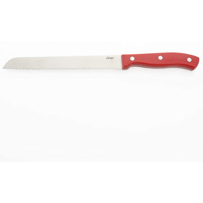 Oster Evansville 14 Piece Stainless Steel Knife Cutlery Set, Red/Wood (Open Box)