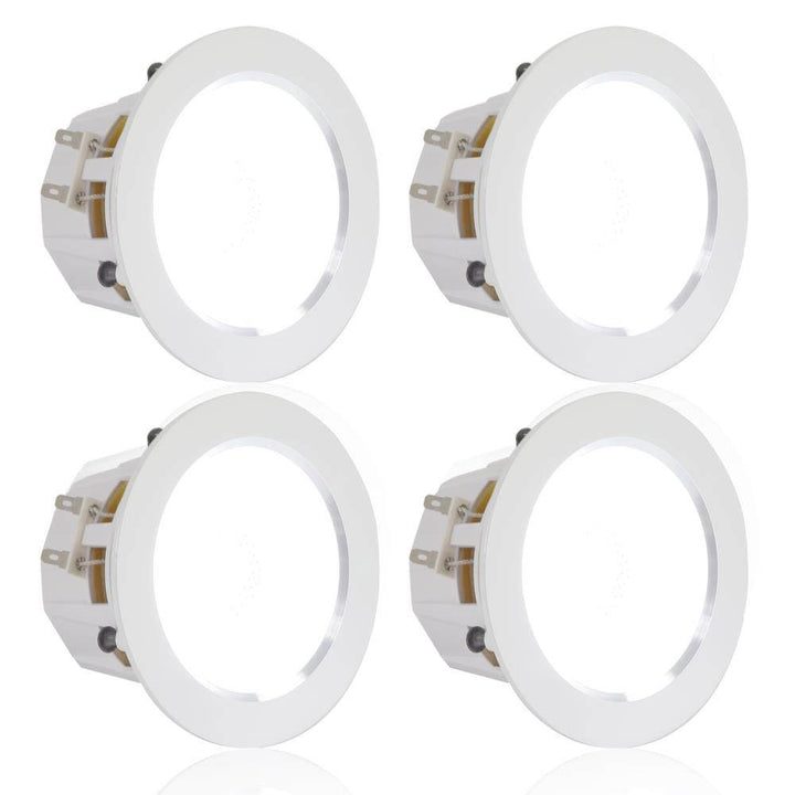 Pyle 4'' Bluetooth Ceiling Wall Speaker System w/ LED Lights (4 Pack) (Open Box)