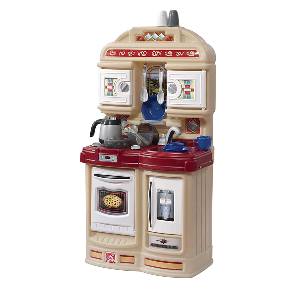 Step2 Cozy Kids Compact Play Pretend Kitchen Playset with 21 Piece Accessory Set