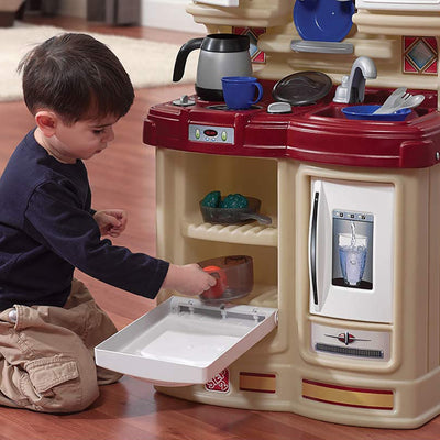 Step2 Cozy Kids Compact Play Pretend Kitchen Playset with 21 Piece Accessory Set