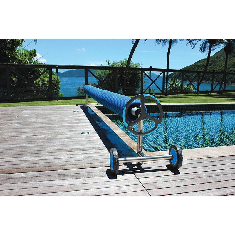 Kokido Thor 21.1 Foot Long Stainless Steel Wheeled Pool Cover Reel with Tube Set