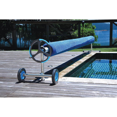 Kokido Thor 21.1 Foot Long Stainless Steel Wheeled Pool Cover Reel with Tube Set