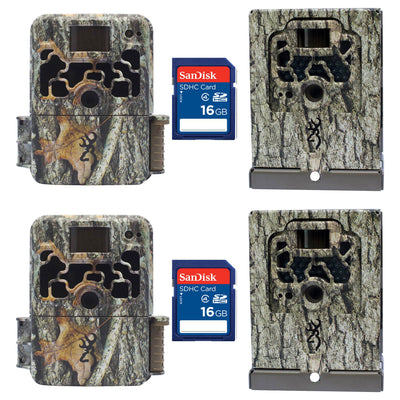 Browning Trail Cameras Dark Ops Elite Game Camera, 2 + Security Boxes & SD Cards