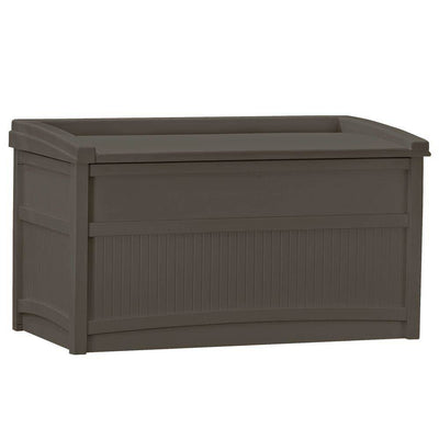 Suncast 50 Gallon Stay Dry Resin Outdoor Deck Storage Box w/ Seat, Java (2 Pack)