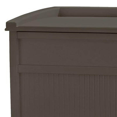 Suncast 50 Gallon Stay Dry Resin Outdoor Deck Storage Box w/ Seat, Java (2 Pack)