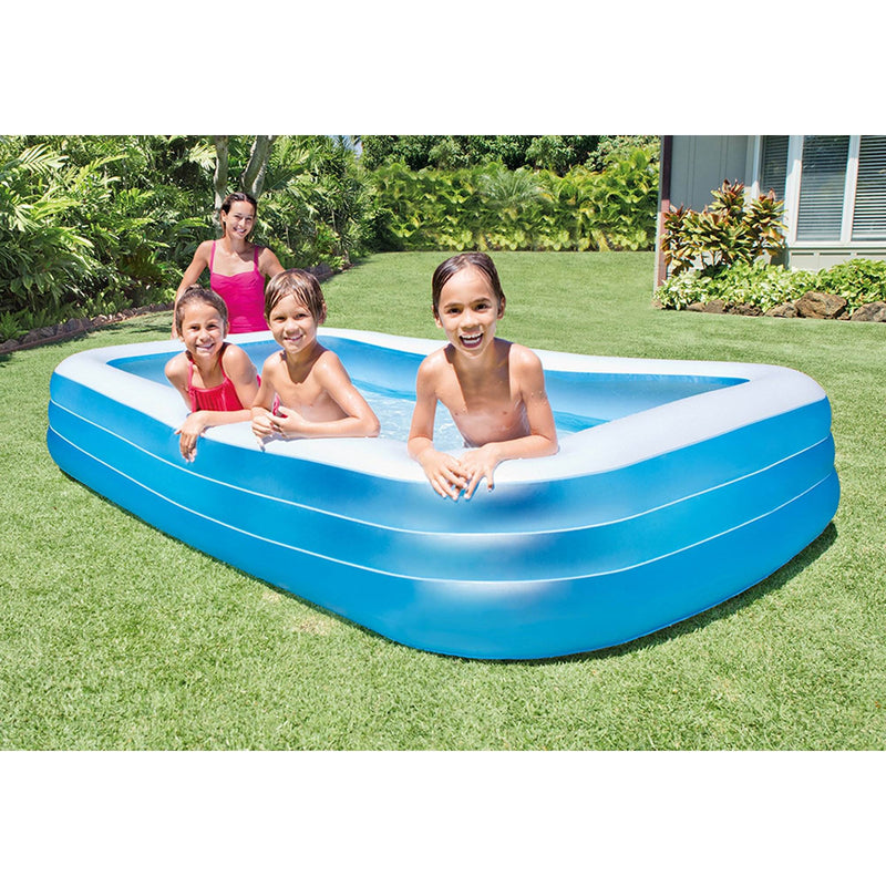 Intex Swim Center 72in x 120in x 22in Family Backyard Inflatable Swimming Pool