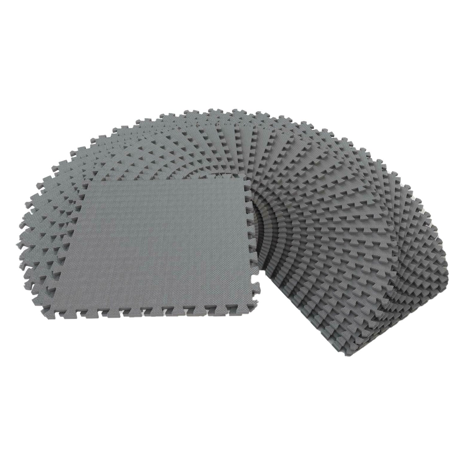Everyday Essentials 1/2 Inch Thick Floor Puzzle Exercise Mat, 144 Sq Ft, Gray