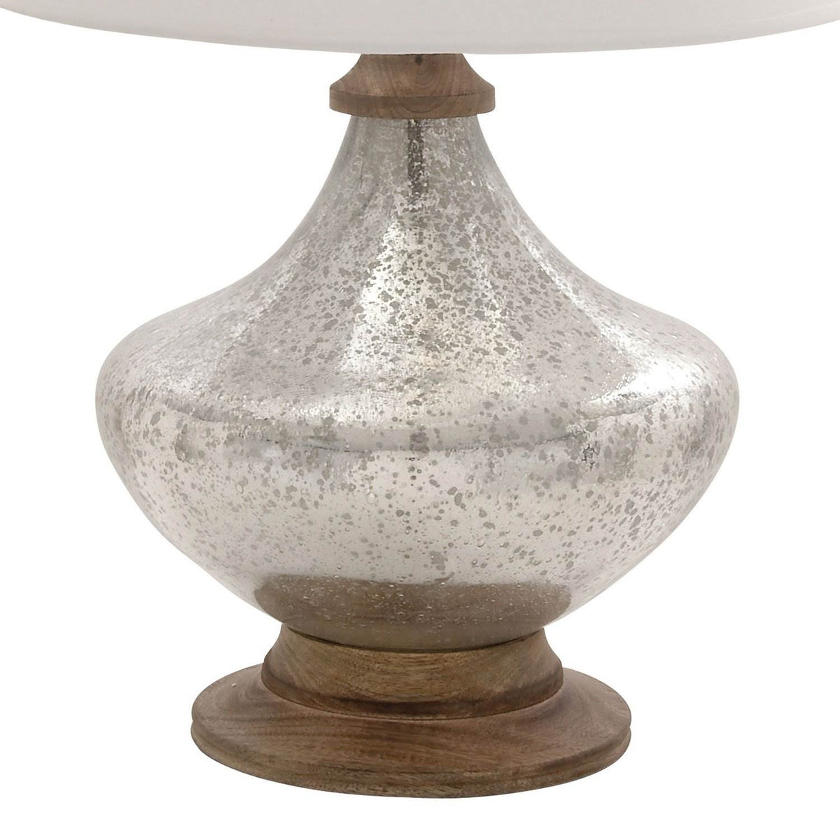 Deco 79 28" Traditional Silver Glass Wood Base Tear Drop Table Lamp (Open Box)