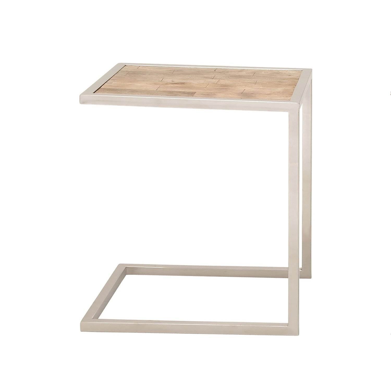 Deco 79 Stainless Steel Wood Nesting Accent Tables (15", 18", 21") (Open Box)