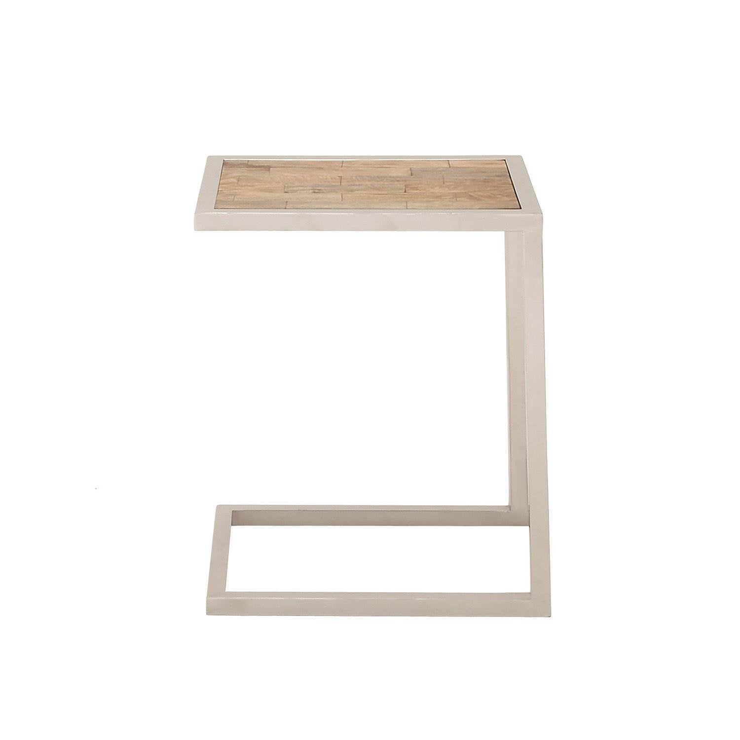 Deco 79 Stainless Steel Wood Nesting Accent Tables (15", 18", 21") (Open Box)