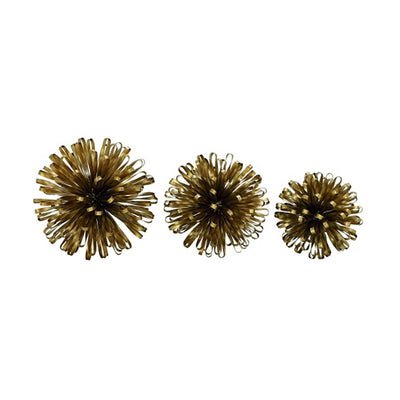 Deco Iron Metal Gold Finish Loop Band Sculpture Accent Orb Spheres (For Parts)