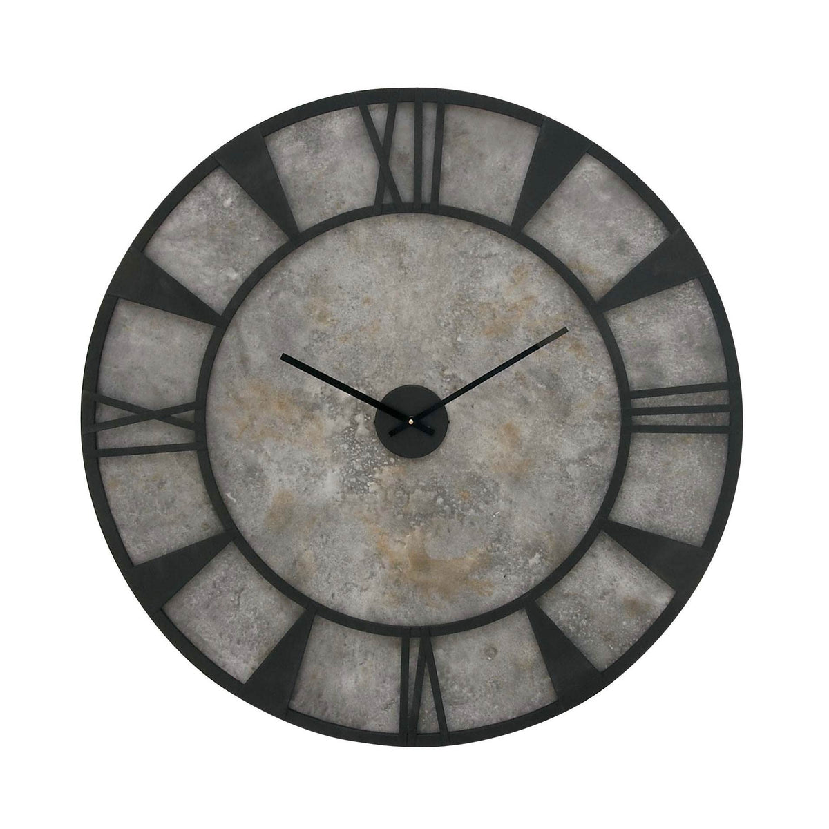 Deco 79 Rustic Large Round Wood and Metal Home Decor Wall Clock (Open Box)