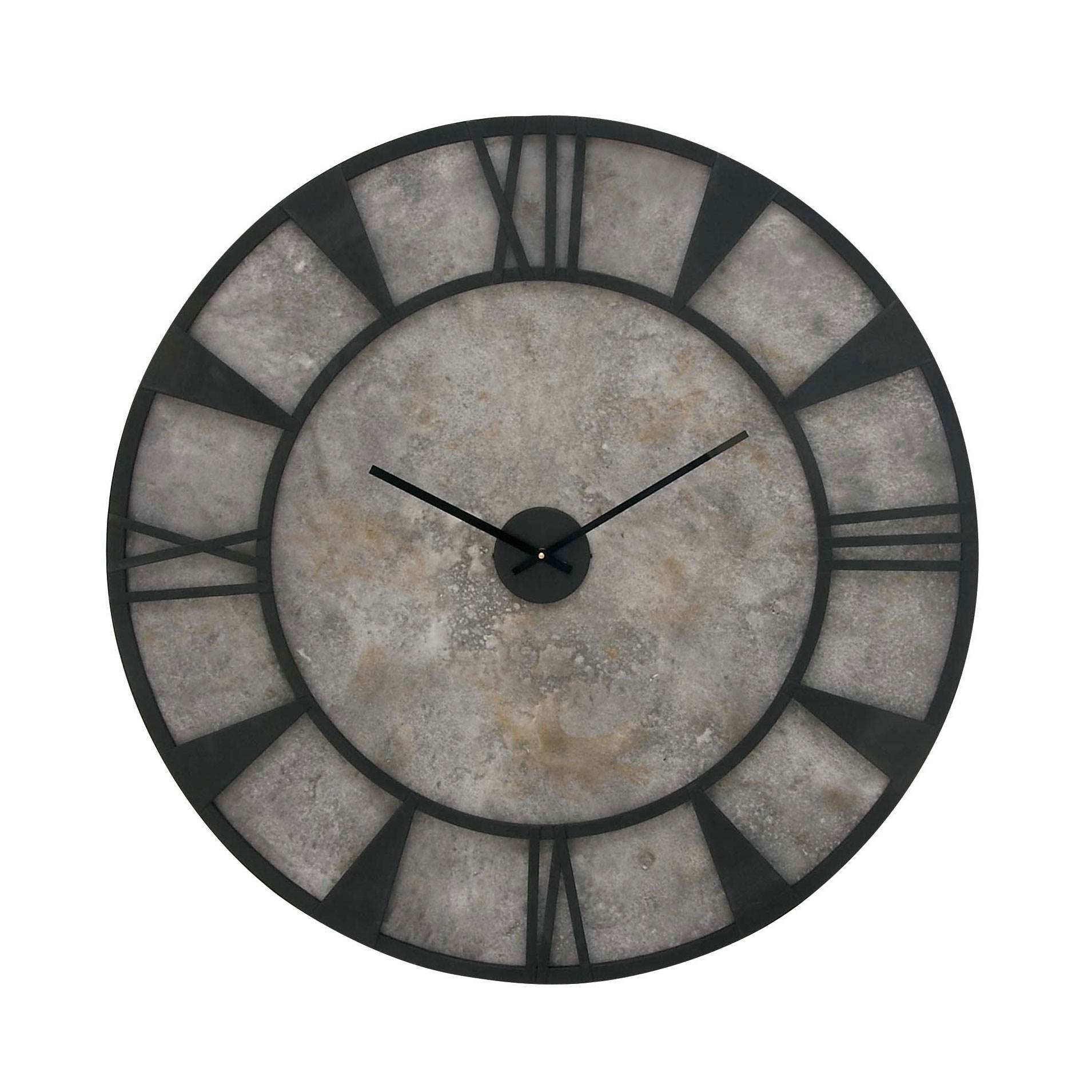 Deco 79 Rustic Large Round Wood & Metal Home Decor Wall Clock (For Parts)