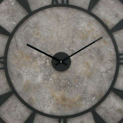 Deco 79 Rustic Industrial Large Round Wood and Metal Wall Clock (Damaged)