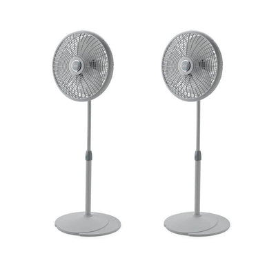 Lasko 16 Inch 3 Speed Adjustable Oscillating Performance Pedestal Fan, 2 Pack