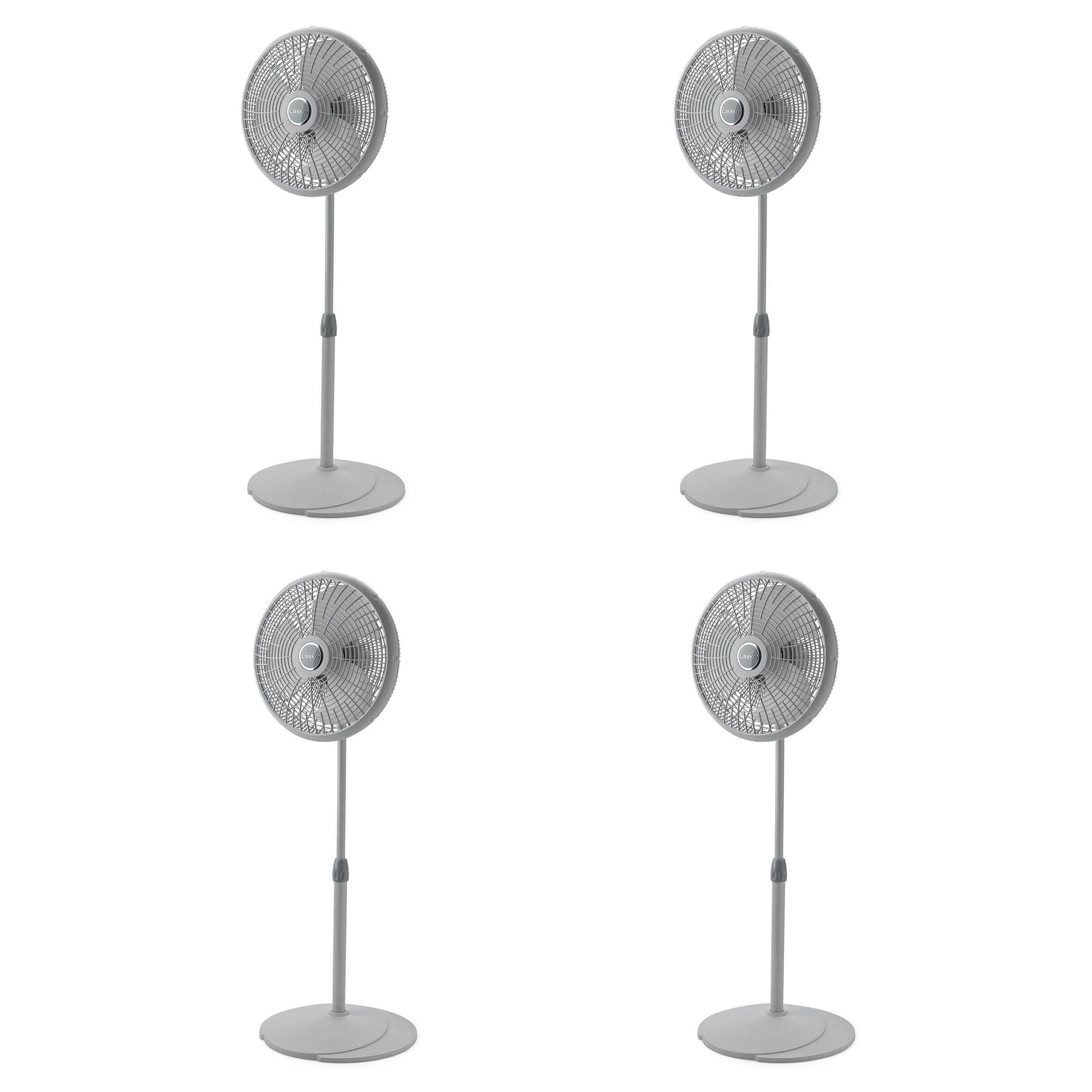 Lasko 16 Inch 3 Speed Adjustable Oscillating Performance Pedestal Fan, 4 Pack
