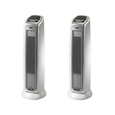 Lasko 1500W Portable Electronic Thermostat Ceramic Tower Space Heater (2 Pack)