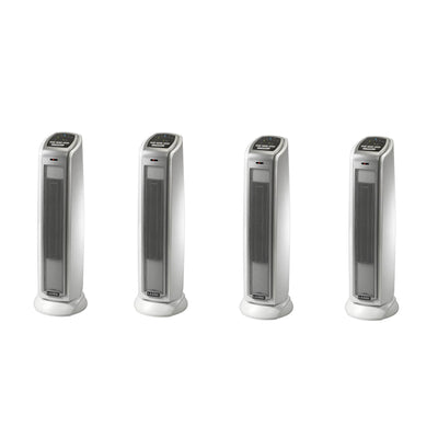Lasko 1500W Portable Electronic Thermostat Ceramic Tower Space Heater (4 Pack)