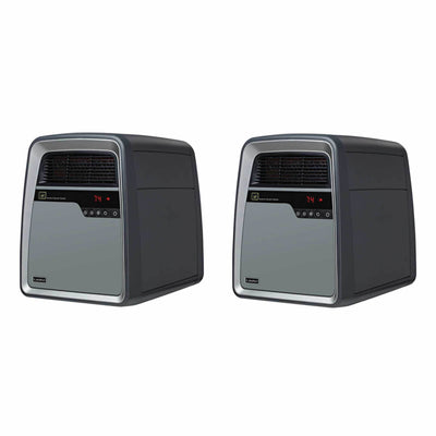 Lasko Portable Casters Cool Touch Electric Infrared Quartz Space Heater (2 Pack)