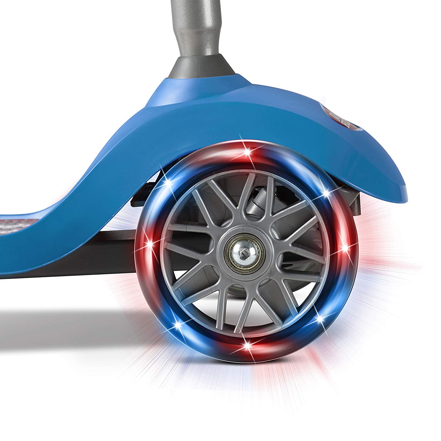 Radio Flyer Lean 'N Glide Kids 3-Wheel Scooter with Light Up Wheels, Blue (Used)
