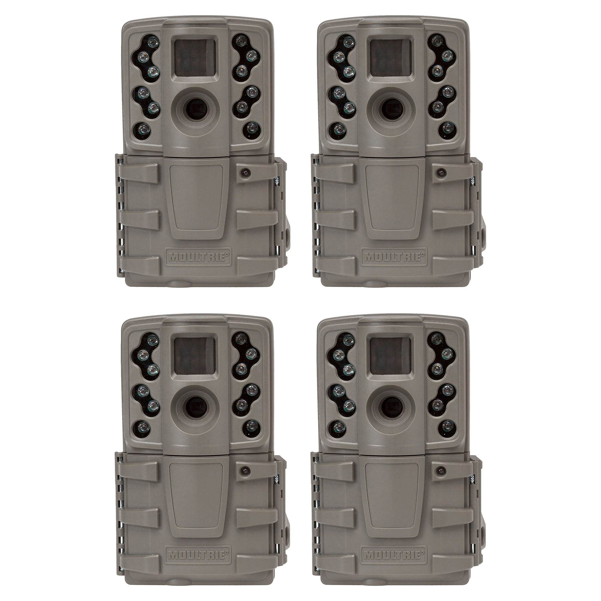 Moultrie A20 12MP Long Range Low Glow Infrared Hunting Game Trail Camera, 4 Pack
