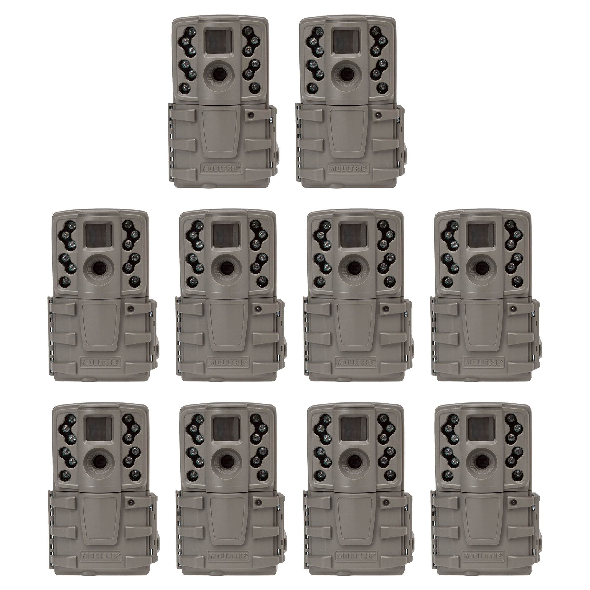 Moultrie A20 12MP Long Range Low Glo Infrared Hunting Game Trail Camera, 10 Pack
