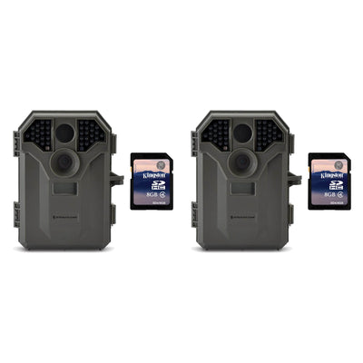 Stealth Cam 8MP No Glo Infrared Game Trail Camera w/ Video, 2 Pack + SD Cards