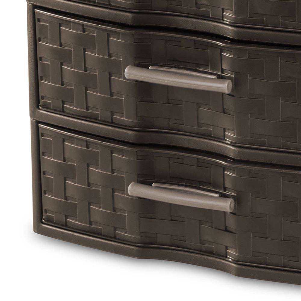 Sterilite Medium Weave Crafts Office 3 Drawer Storage Organizer, Brown(Open Box)