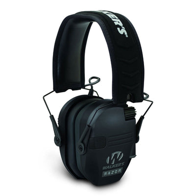 Walker's Razor Slim Shooter Black Electronic Folding Protection Earmuffs w/ Case