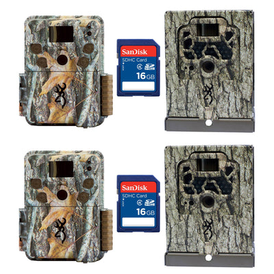 Browning Trail Cameras Strike Force Pro Game Camera, 2 Pack + Boxes & SD Cards