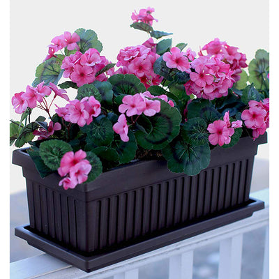 HC Companies VNP30000E21 29.5 In Plastic Venetian Flower Box, Chocolate (2 Pack)