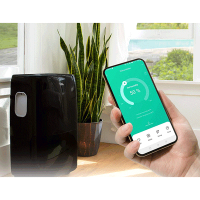 TCL Smart 50 Pint Smart Dehumidifier with Voice Control for Home, Black (2 Pack)