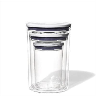 OXO Good Grips 3 Piece POP Airtight Nested Round Container Set, Clear (Open Box)