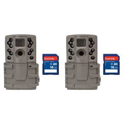 Moultrie A20 12MP Infrared Mini Hunting Trail Camera, 2 Pack + 16 GB SD Cards