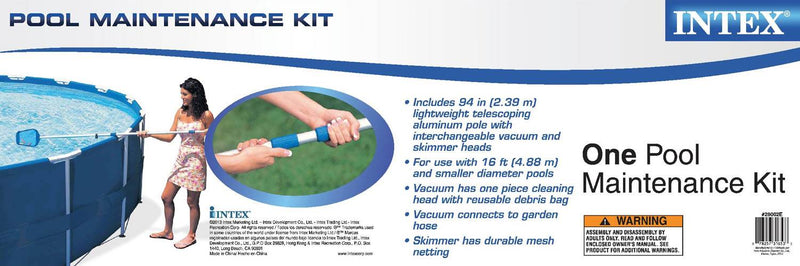 Intex Cleaning Maintenance Swimming Pool Kit w/ Vacuum, Skimmer & Pole | 28002E