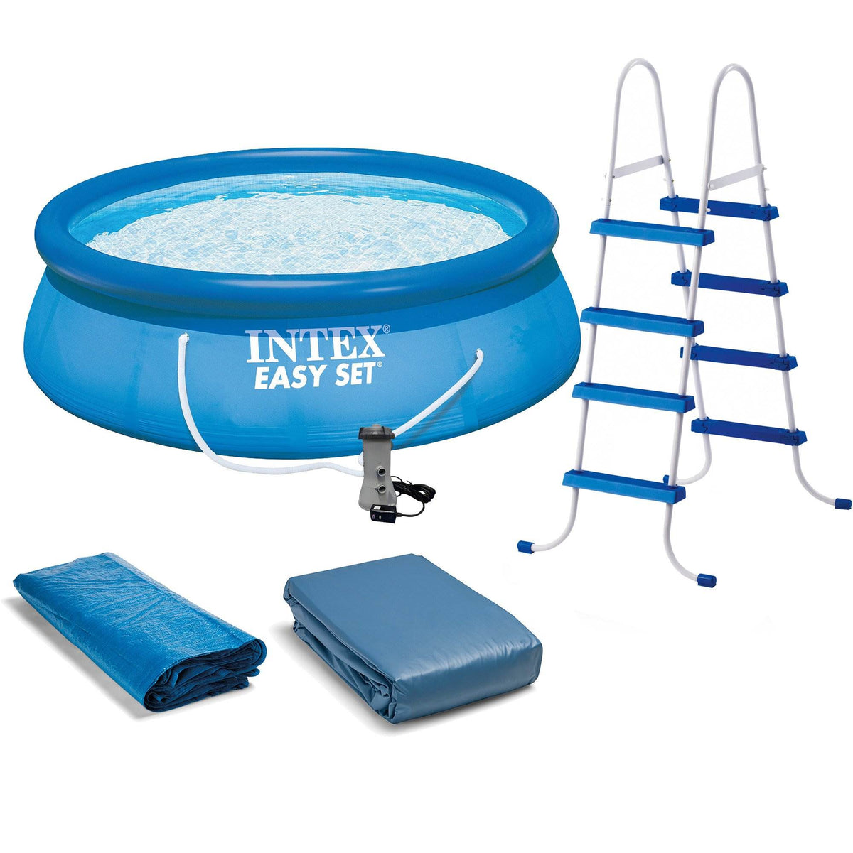 Intex 15ft x 48in Easy Swimming Pool Kit w/ GFCI Filter Pump 26167EH (Used)