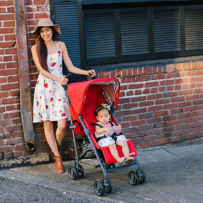 Joovy Groove Lightweight Compact Umbrella Canopy Baby Stroller Red(Open Box)