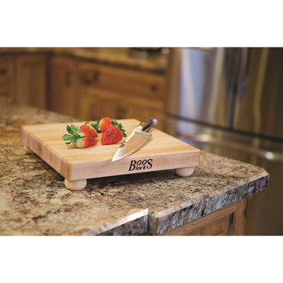 John Boos Maple Wood 12 Inch Cutting Board with Feet & Care Cream, 5 Oz (3 Pack)