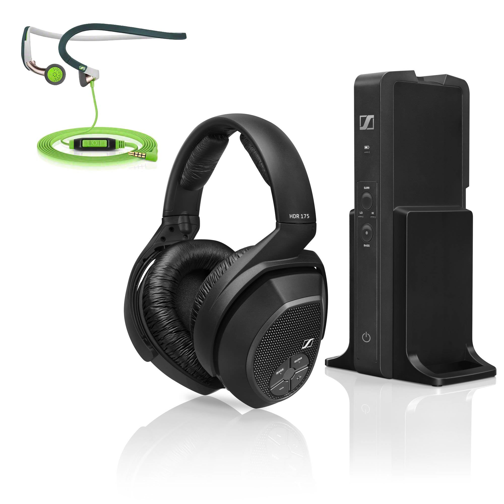 Sennheiser RS175 Over-Ear Wireless Headphone Charging System + In-Ear Headphones