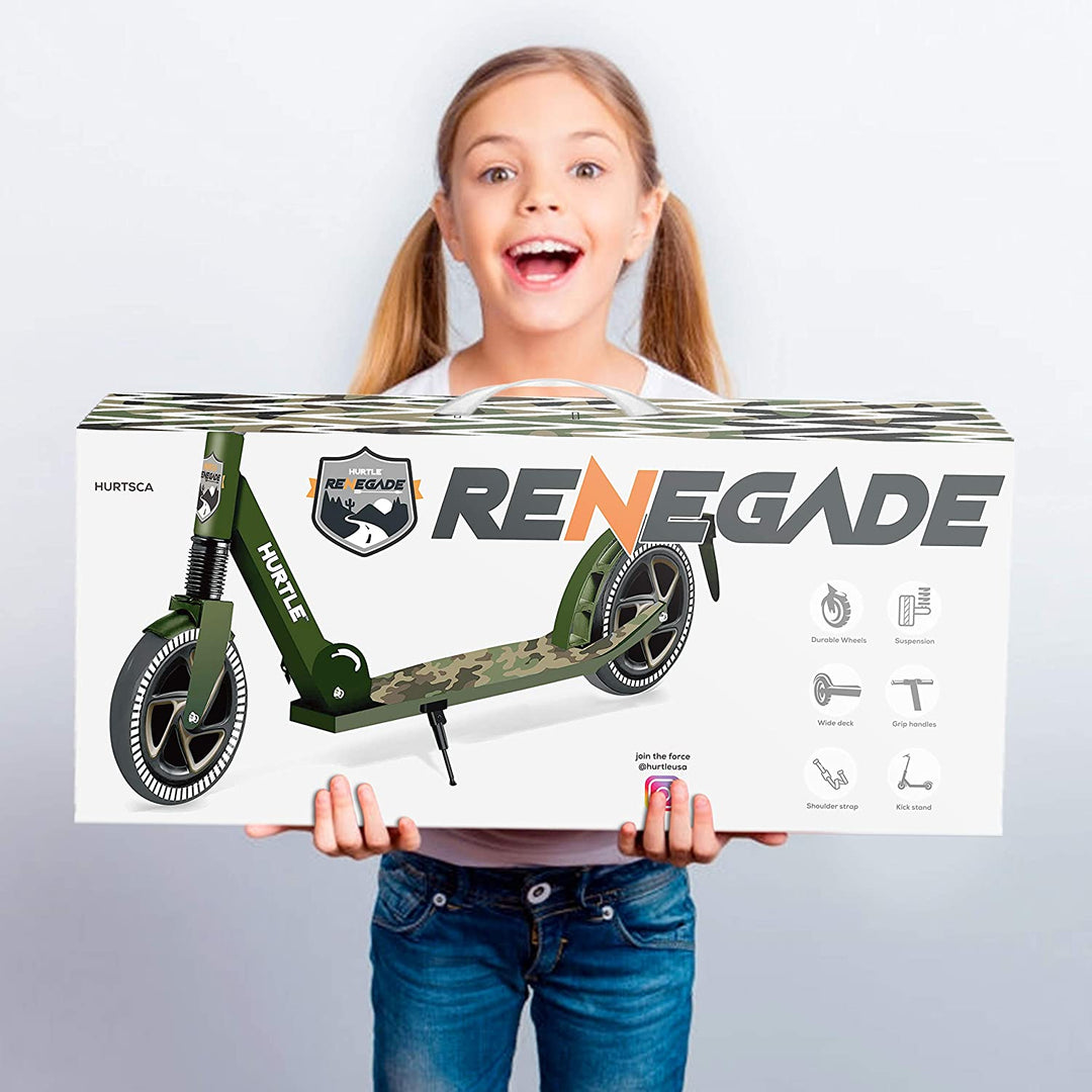 Hurtle Renegade Foldable Teen and Adult Commuter Kick Scooter, Camo (Open Box) - VMInnovations
