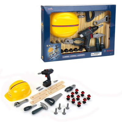 Theo Klein Bosch DIY Kid Toy Construction Toolset Bundle with Safety Accessories - VMInnovations