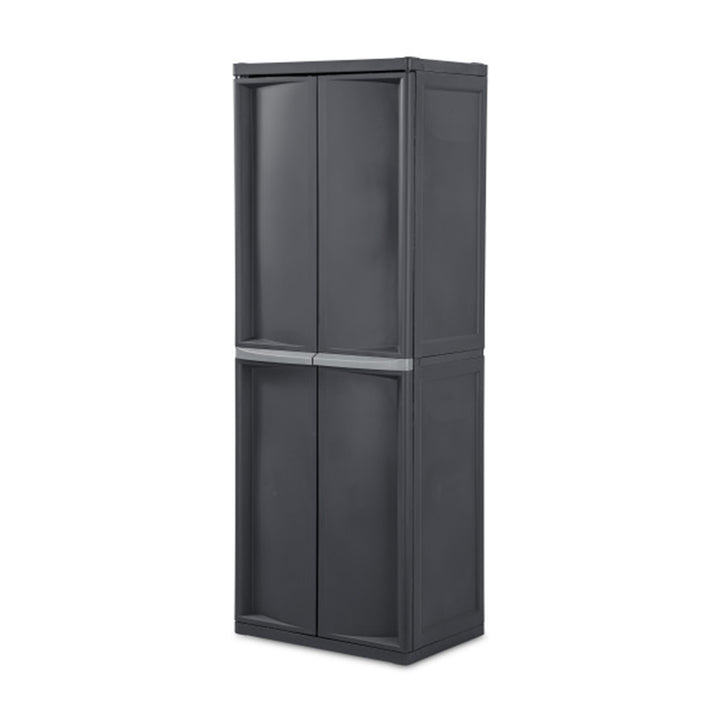 Sterilite Adjustable 4-Shelf Storage Cabinet With Doors, Gray | 01423V01