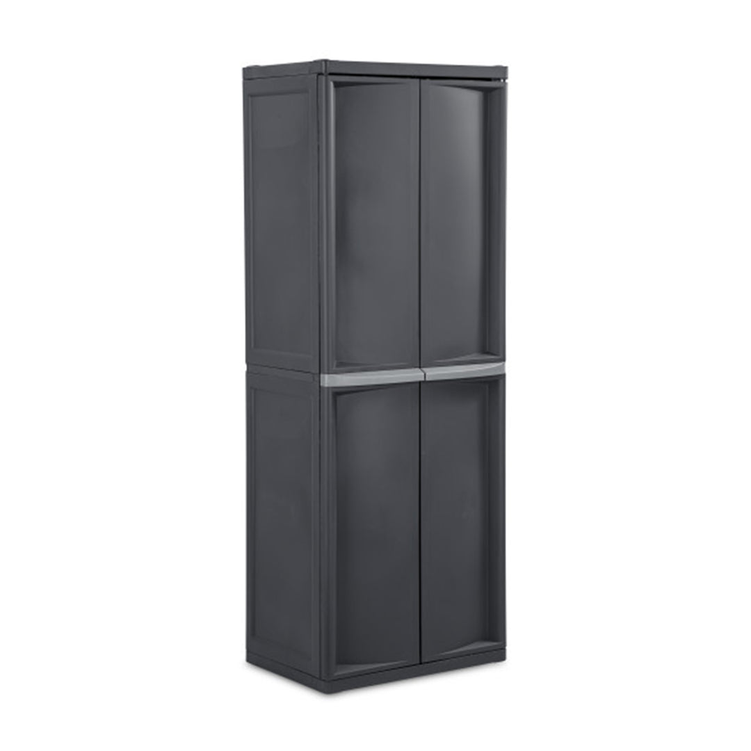 Sterilite Adjustable 4-Shelf Storage Cabinet With Doors, Gray | 01423V01